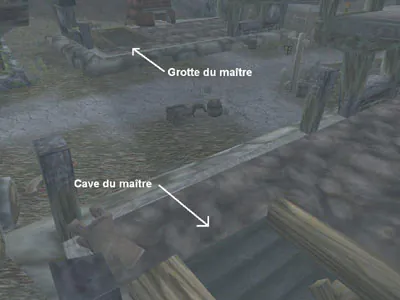 Entrées de la Grotte du maître et de la Cave du maître, fléchées