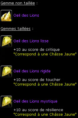 Œil des Lions : gemme brute et tailles lisse, rigide et mystique