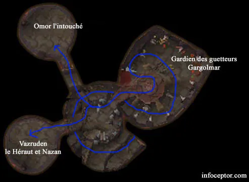 Plan des Remparts des Flammes infernales : Gargolmar, Omor et Vazruden