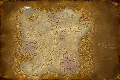 Carte de Silithus : Généralissime Demetrian en haut à gauche
