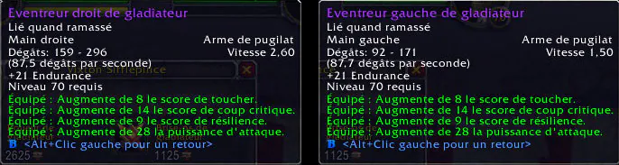 Infobulles des Éventreurs droit et gauche de gladiateur