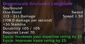 Infobulle de Dragonscale-Encrusted Longblade, épée du Plateau du Puits de soleil